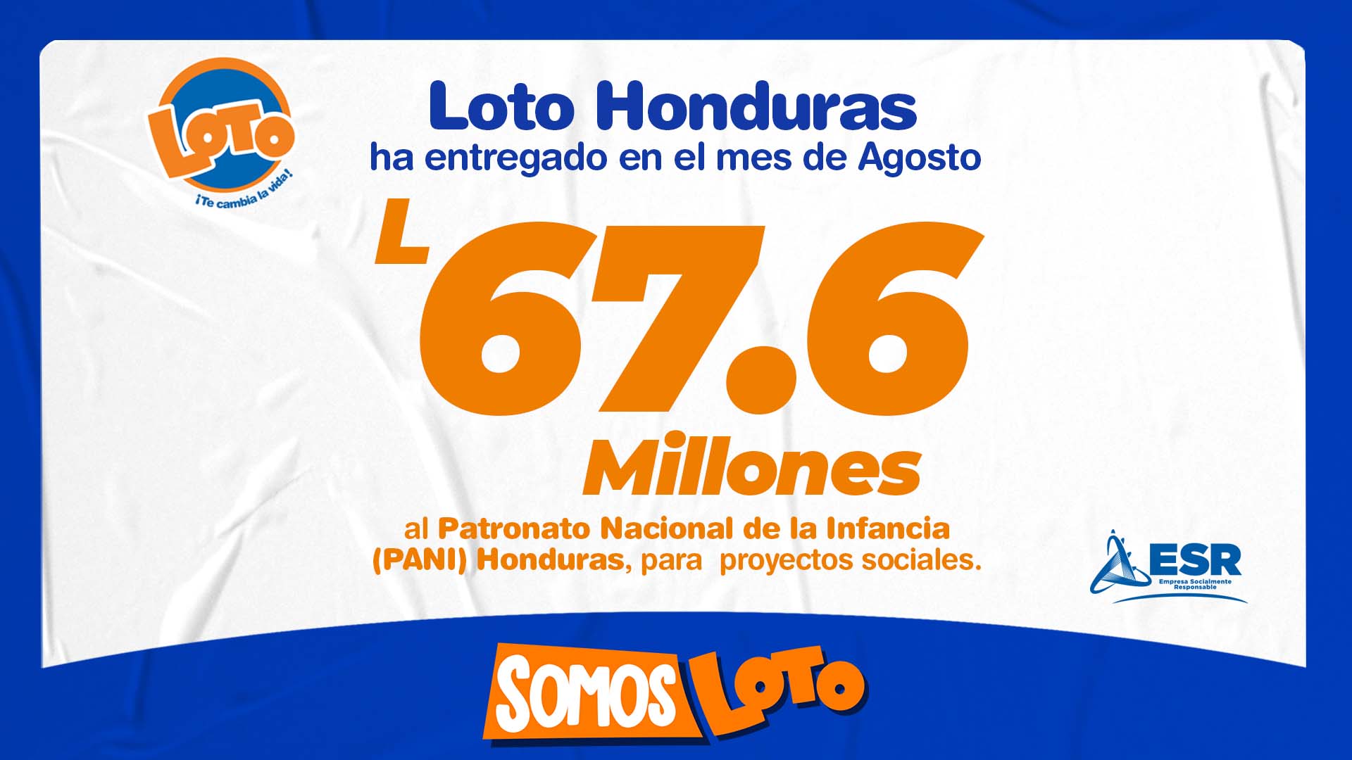 Más de 67.6 millones de lempiras fueron entregados al Patronato Nacional de la Infancia